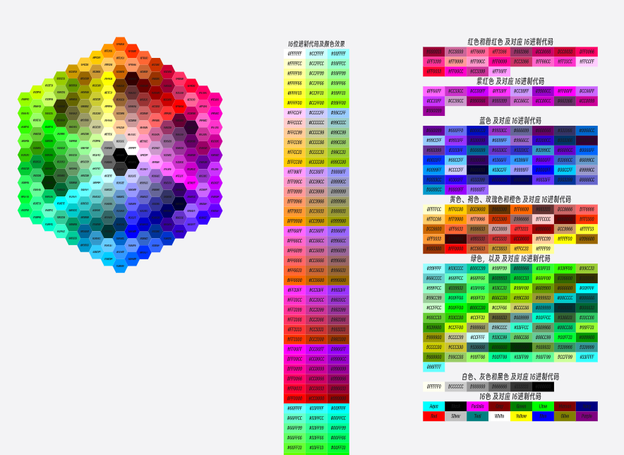 设计配色必备・16位进制代码・RGB