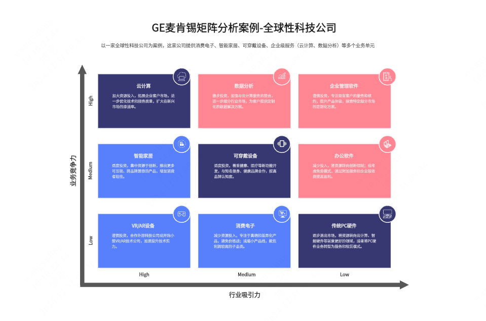 GE麦肯锡矩阵分析案例-全球性科技公司